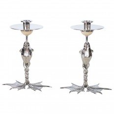 Pair of silver plated candlesticks 
